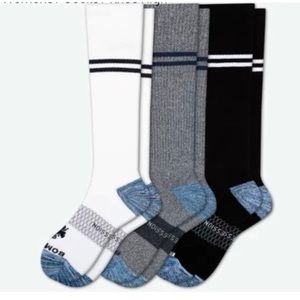 Bombas Socks Compression 3 Pack Black Gray and White. Brand New Sz Large